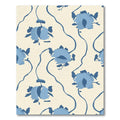 Blue Floral Vine Swirl Cream Rug