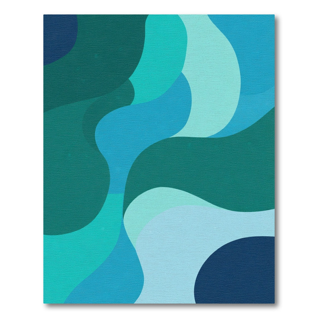 Aqua Teal Wave Abstract Rug