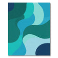 Aqua Teal Wave Abstract Rug