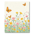 Whimsical Orange Butterfly Garden Rug