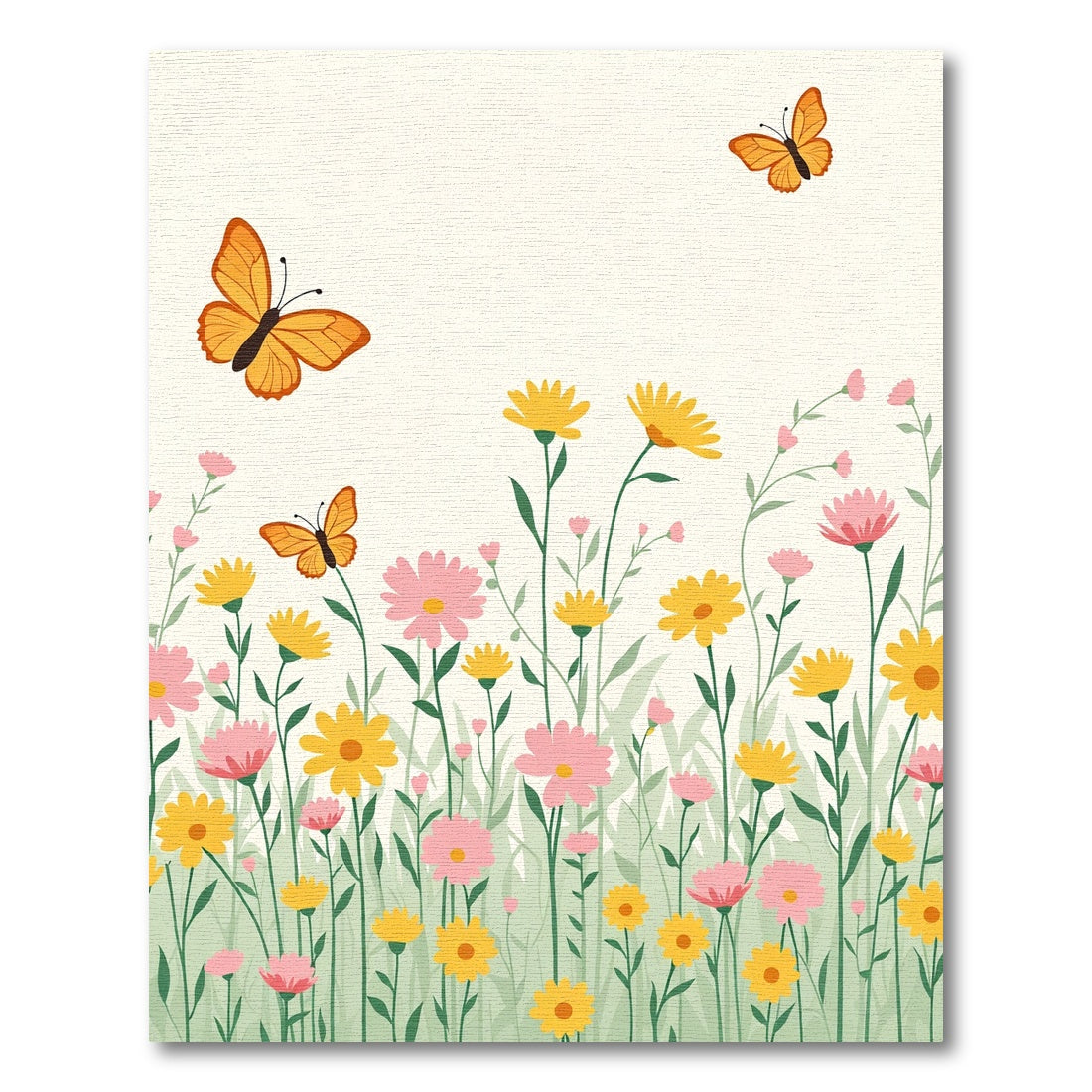 Whimsical Orange Butterfly Garden Rug