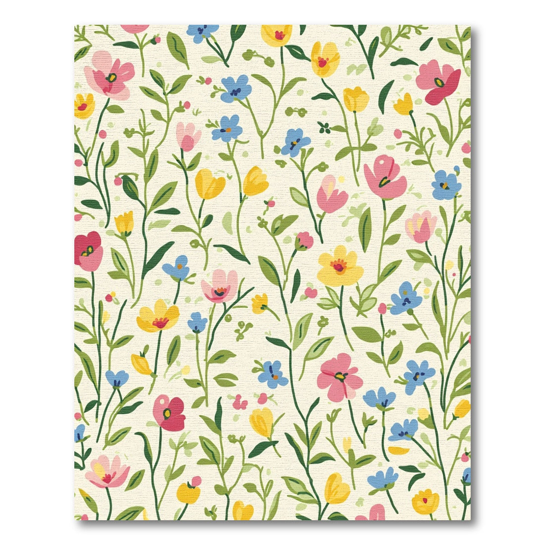 Whimsical Floral Meadow Garden Rug