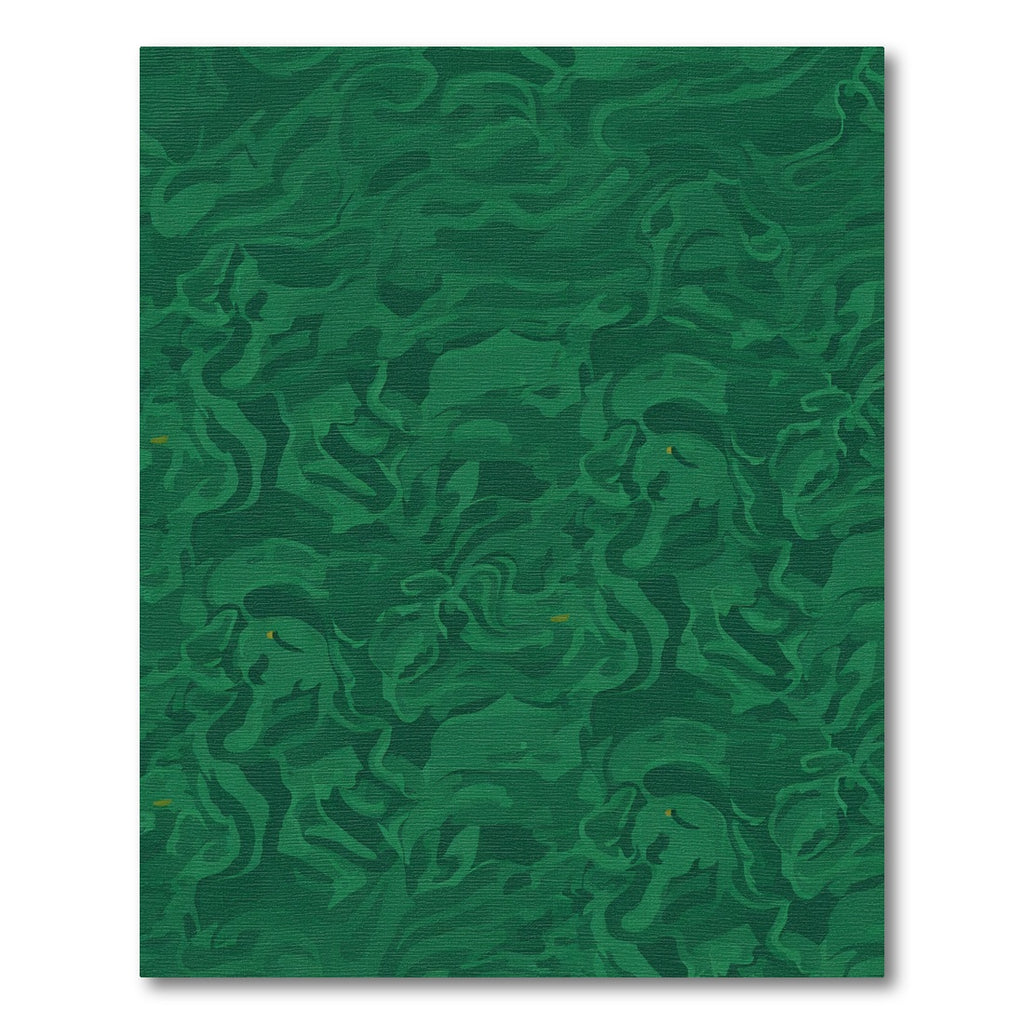 Deep Emerald Green Swirl Abstract Rug