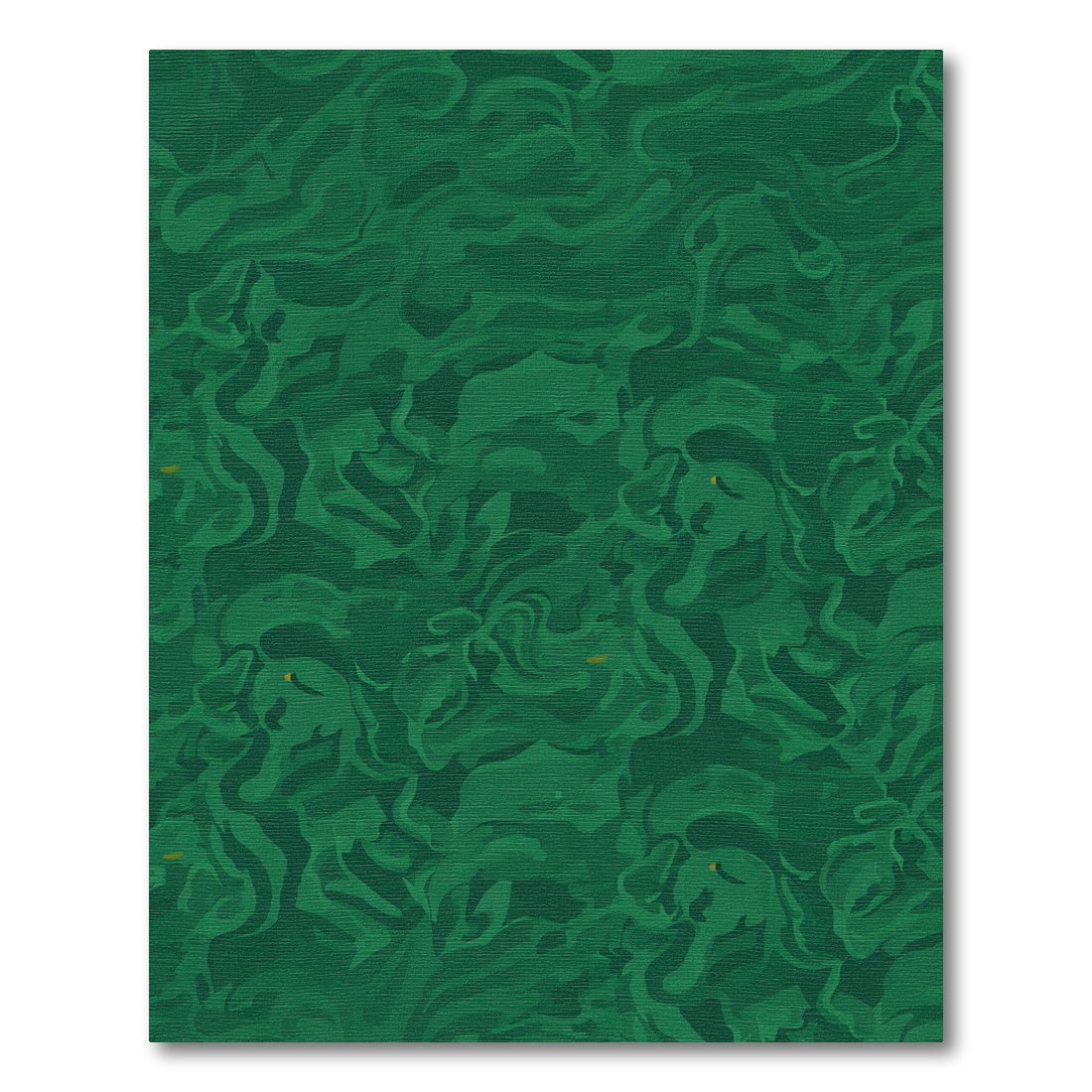 Deep Emerald Green Swirl Abstract Rug