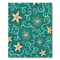 Teal Starfish Swirl Coastal Rug