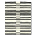 Modern Black Cream Linear Stripe Rug