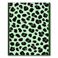 Mint Green Black Leopard Spot Rug