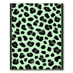 Mint Green Black Leopard Spot Rug