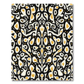 Noir Gold Abstract Whimsical Swirl Rug