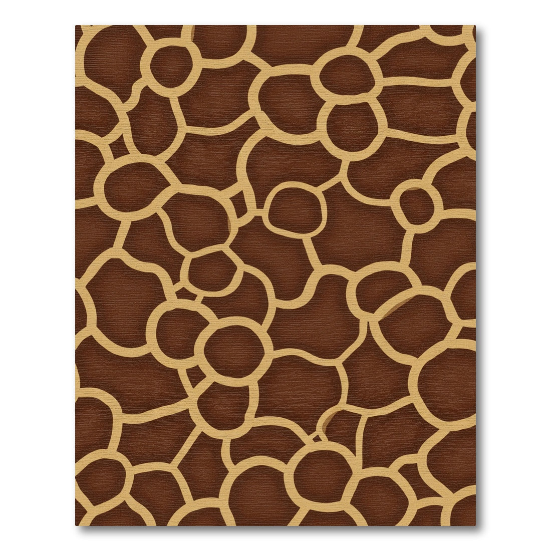 Brown Tan Organic Mosaic Rug