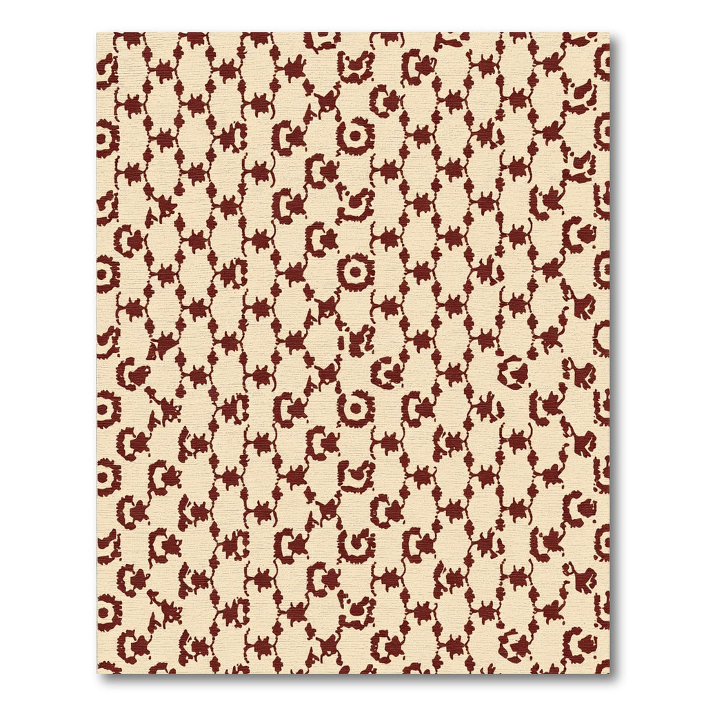 Crimson Organic Lattice Arrangement Rug