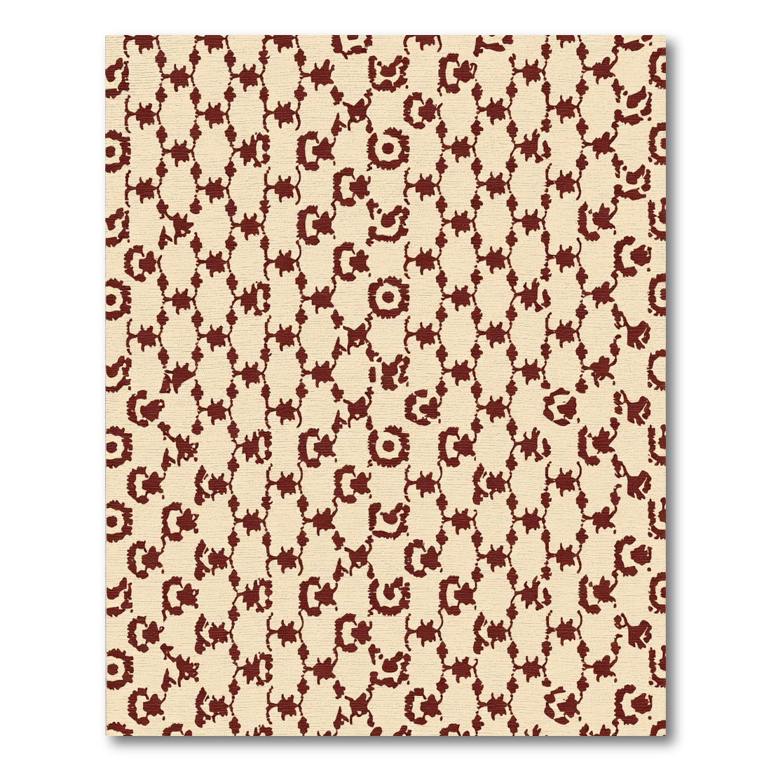 Crimson Organic Lattice Arrangement Rug