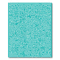Teal White Abstract Maze Rug