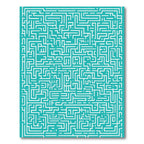 Teal White Abstract Maze Rug