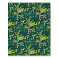 Deep Forest Green Tropical Foliage Rug
