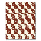 Whimsical Red Cat Grid Rug