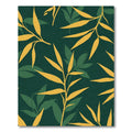 Golden Bamboo Fronds Dark Forest Rug