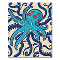 Blue Octopus Red Polka Dot Waves Rug