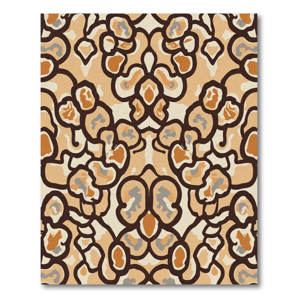 Earthy Tan Abstract Organic Forms Rug