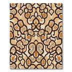Earthy Tan Abstract Organic Forms Rug