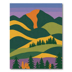 Vivid Mountain Forest Landscape Rug