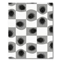 Gray Black Checkerboard Feather Motif Rug