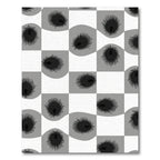 Gray Black Checkerboard Feather Motif Rug