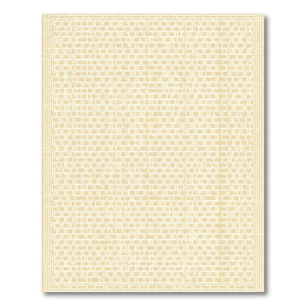 Soft Cream Geometric Basketweave Rug