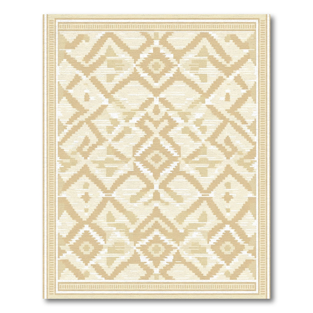 Cream Geometric Diamond Tribal Rug