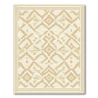 Cream Geometric Diamond Tribal Rug