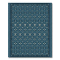 Teal Geometric Lattice Motif Rug