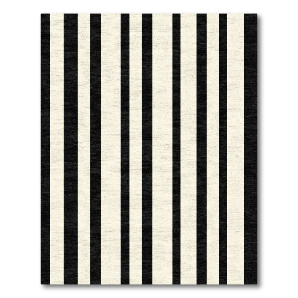 Bold Black Ivory Stripe Composition Rug
