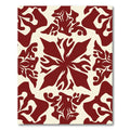Crimson Cream Floral Mandala Rug
