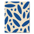 Deep Blue Abstract Leaf Shapes Rug