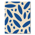 Deep Blue Abstract Leaf Shapes Rug