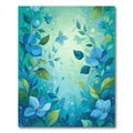 Blue Serene Floral Nature Garden Rug