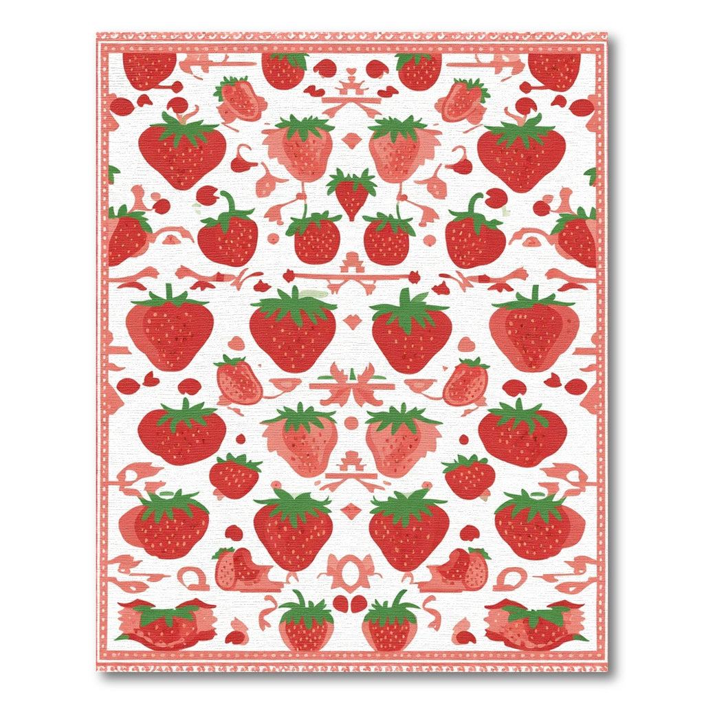 Red Strawberry Garden All Over Rug