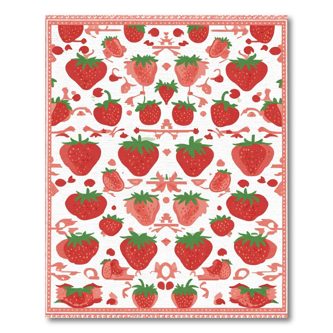 Red Strawberry Garden All Over Rug