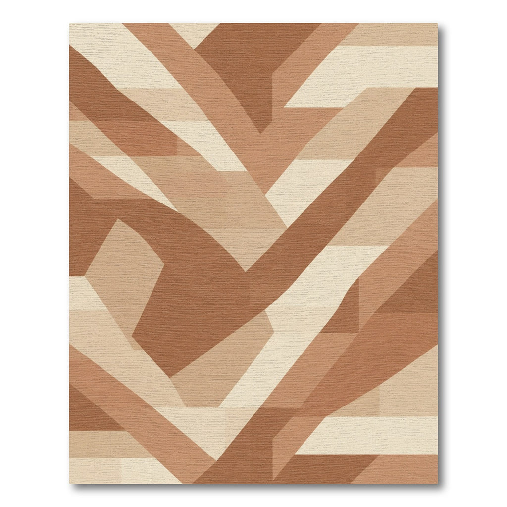 Tawny Terracotta Geometric Block Rug