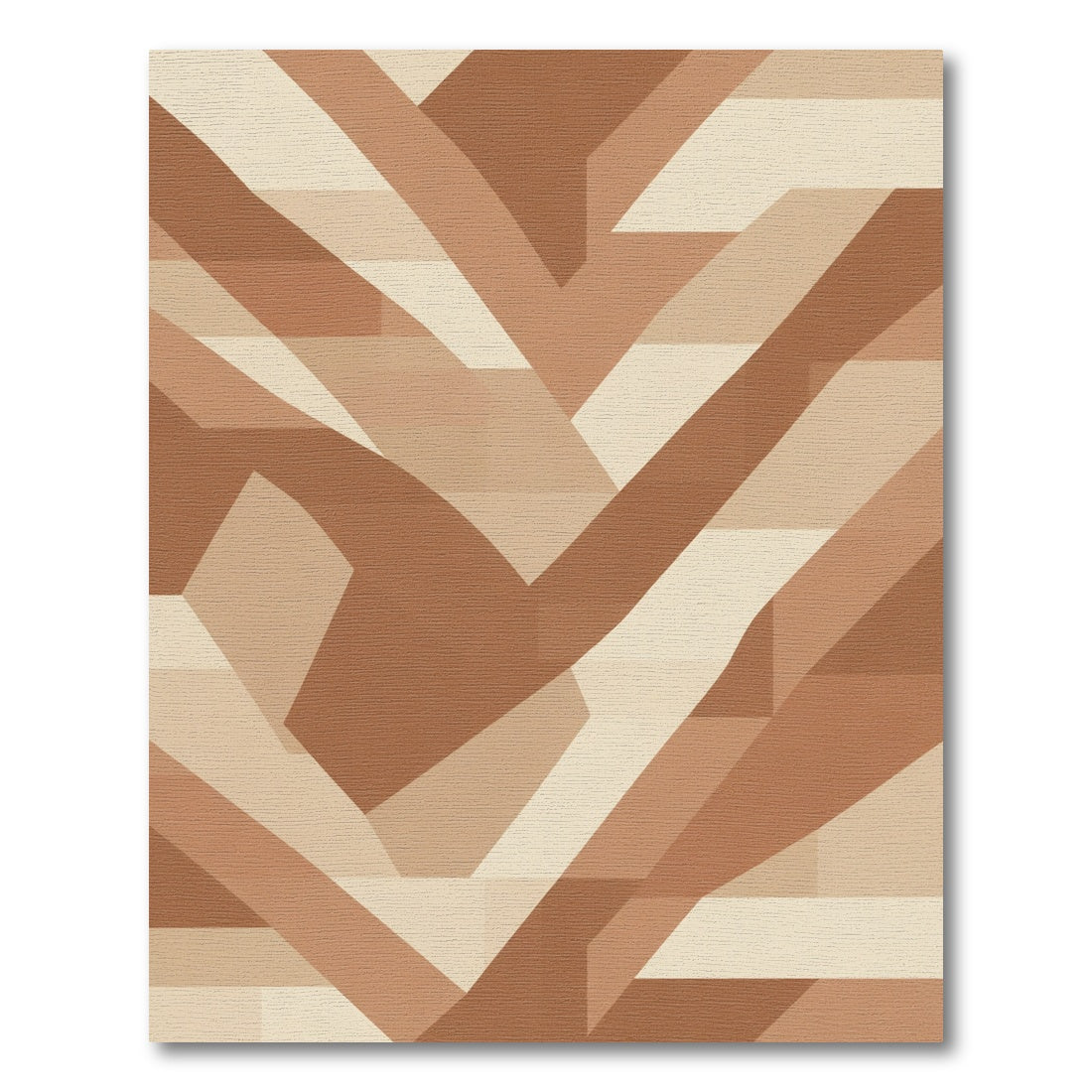 Tawny Terracotta Geometric Block Rug