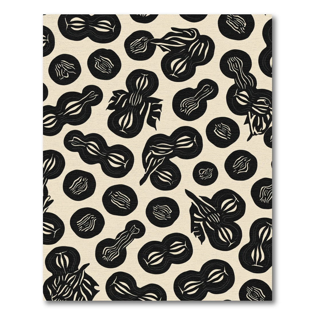 Monochromatic Abstract Organic Shapes Rug