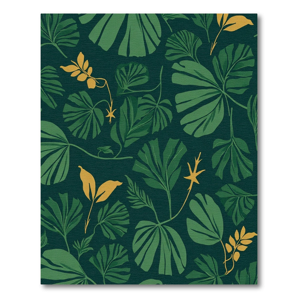 Bold Green And Yellow Leafy Pattern Rug