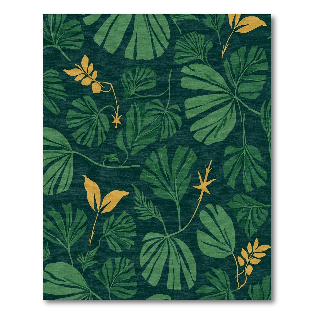 Bold Green And Yellow Leafy Pattern Rug
