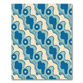 Blue Organic Blob Repeating Composition Rug