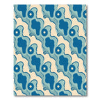 Blue Organic Blob Repeating Composition Rug