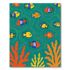 Playful Coral Reef Fish Pattern Rug