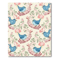 Blue Birds On Pink Floral Branches Rug