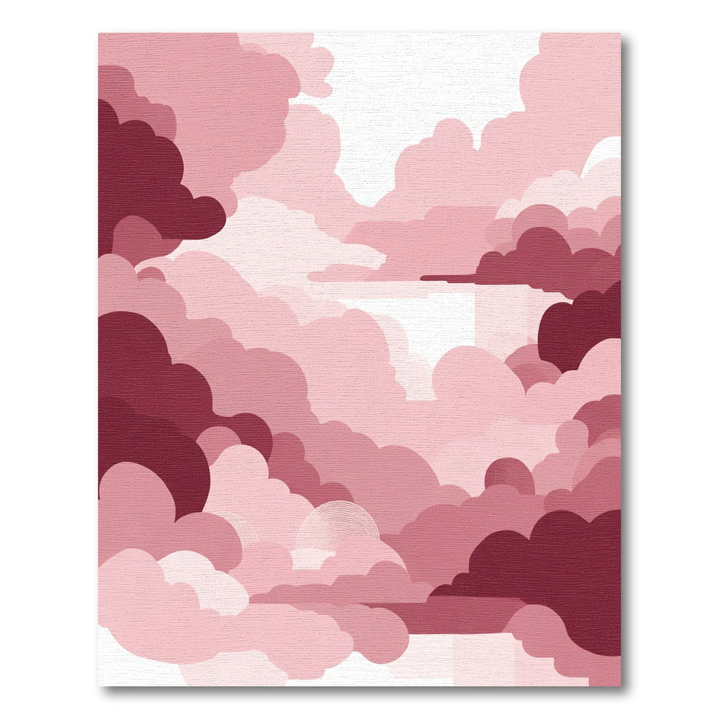 Crimson Sky Gradient Cloudscape Rug