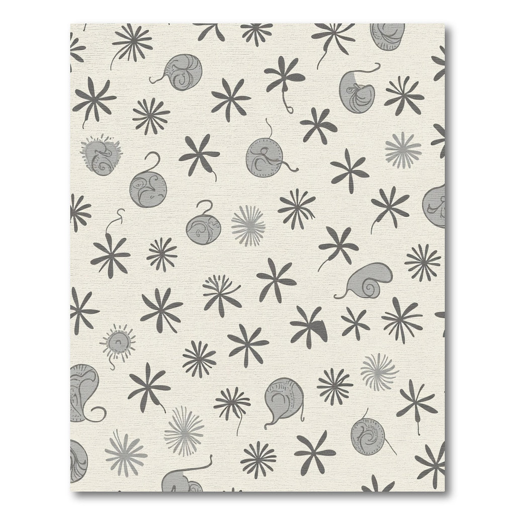 Whimsical Gray Abstract Starburst Elements Rug