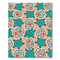 Aqua Turtle Coral Bloom Pattern Rug